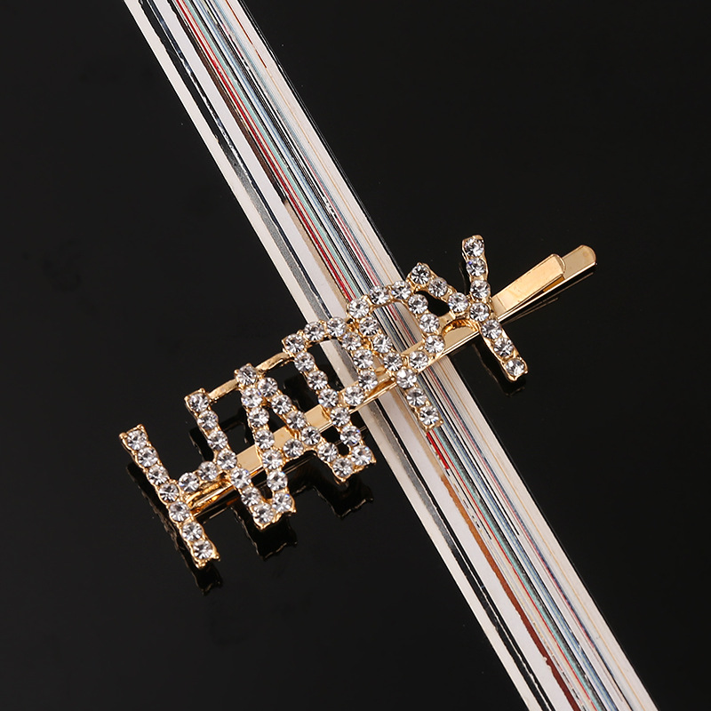 Crystal Rhinestone Letter Hair Clips New 20 Words Girl Hairpin Diamond Words Barrettes Fashion Bangs Clip Woman Hair Accession gift