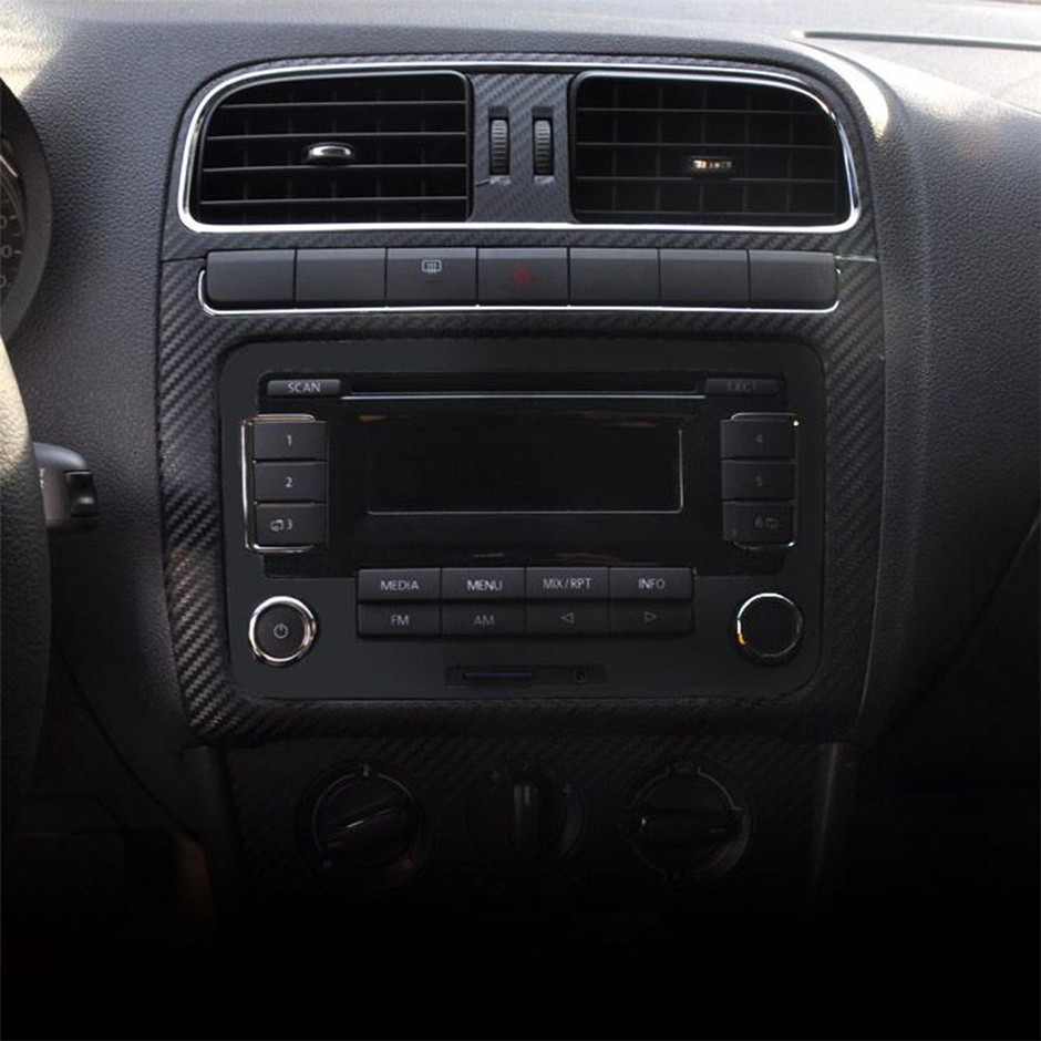 For Volkswagen VW POLO MK5 2011-2018 Interior Central Control Panel Door Handle Carbon Fiber Stickers Decals Car styling Accessorie