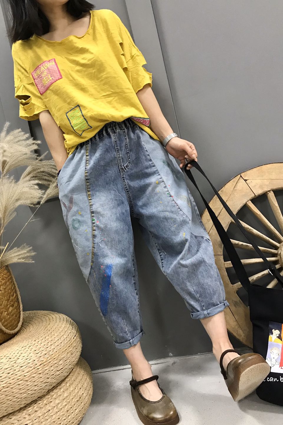 Violet White Black Feer Cowgirl Affixed Cloth Embroidered Gold Coloured Drawing Or Pattern Of 7 Minutes Of Pants Pants Bk4496
Violet White Black Feer Cowgirl Affixed Cloth Embroidered Gold Coloured Drawing Or Pattern Of 7 Minutes Of Pants Pants Bk4496