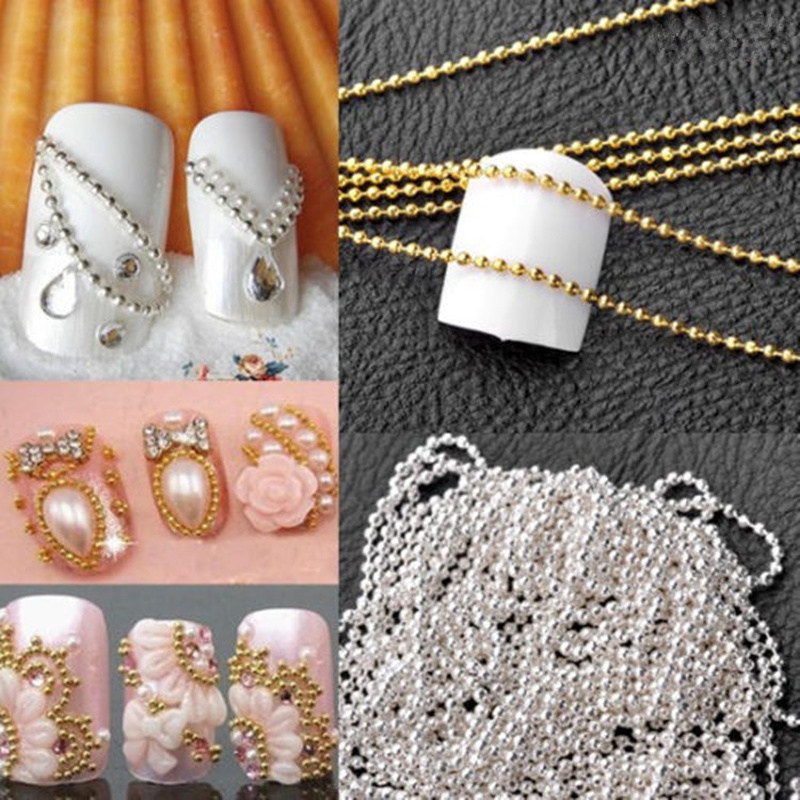 100cm Nail Art Metal Chain Gold Silver Bead Micro Nail Line Acrylic Tips DIY Decoration Glitter Striping Ball
100cm Nail Art Metal Chain Gold Silver Bead Micro Nail Line Acrylic Tips DIY Decoration Glitter Striping Ball