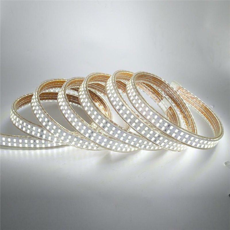 Led Strip Light 240leds Double Row 220V 110V SMD 5730 Flexible Tape 5730 Crystal Clear PVC Tubing for Durable Use and Brighte Power