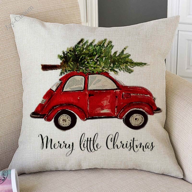 Watercolor Art Red Car Carrying Christmas Tree Gift Christmas Decoration Sofa Throw Pillow Case Cotton Linen Xmas Cushion Cover, Beige
Watercolor Art Red Car Carrying Christmas Tree Gift Christmas Decoration Sofa Throw Pillow Case Cotton Linen Xmas Cushion Cover, Beige