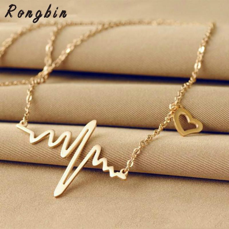 Wave Heart Chic ECG Heartbeat Rose Gold/Silver Color Pendant Charm Maxi Necklaces Chain Rhythm Valentine's Day Gifts
Wave Heart Chic ECG Heartbeat Rose Gold/Silver Color Pendant Charm Maxi Necklaces Chain Rhythm Valentine's Day Gifts