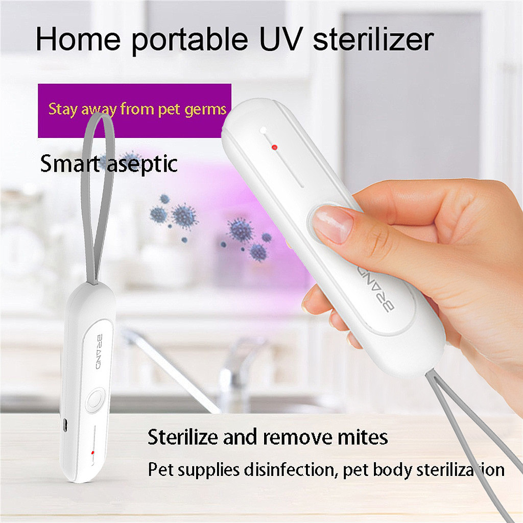 Portable UVC 260-280nm Disinfection LED Lamp, USB Rechargeable Phone Mask Sterilizer Powerful UV Sterilization Tool Type-C Mites Light