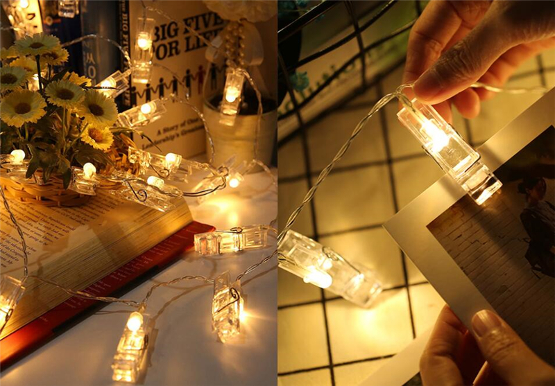 Photo Clip Light String Led Clip Fairy Lights Battery Powered LED Clips Lights 3M/6M Warm White/RGB Indoor Home Party Festival Decor