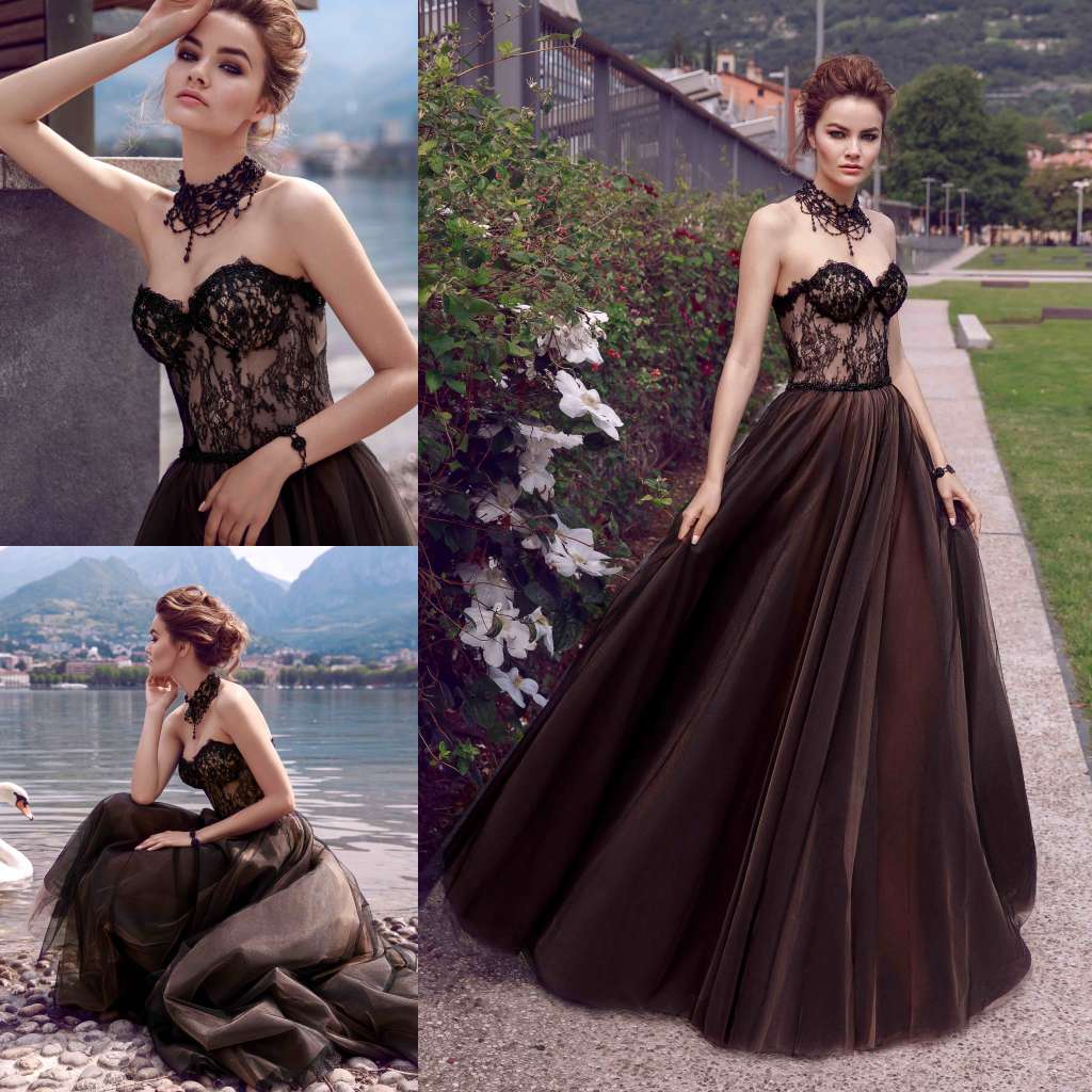 Innocentia Vintage Prom Dresses 2019 Illusion Lace Sweetheart Formal Evening Dress Floor Length Royal Style Special Occasion Dresses