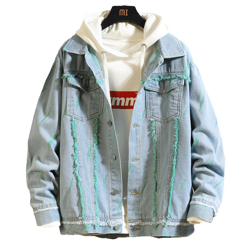 Spring New Denim Jacket Men Hip Hop Cowboy Jackets Mens Streetwear Fashion Ripped Jean Coats Slim Fit Tops Male Clothing, Green
Spring New Denim Jacket Men Hip Hop Cowboy Jackets Mens Streetwear Fashion Ripped Jean Coats Slim Fit Tops Male Clothing, Green