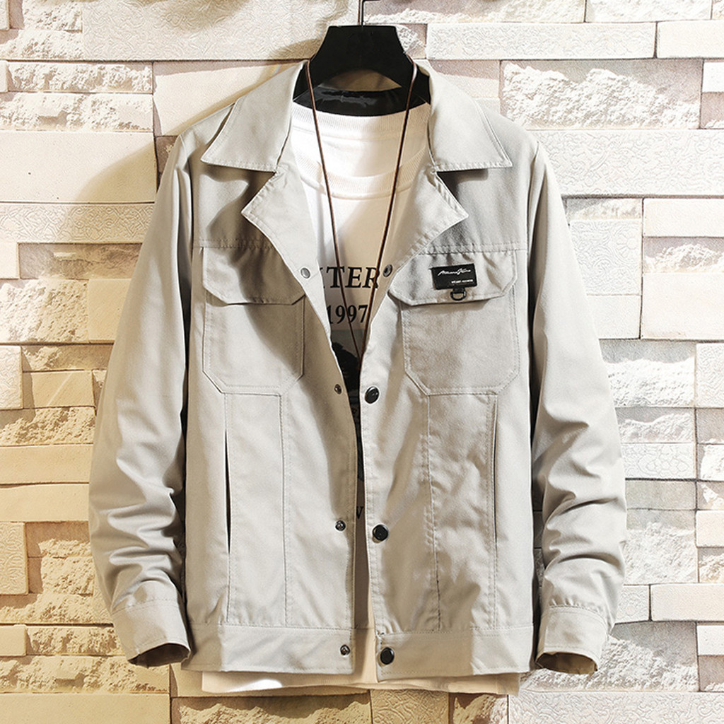 Tide Cargo Jacket Men Autumn Casual Fashion Pure Color Patchwork Jacket Solid Pockets Outwear Coat, Black
Tide Cargo Jacket Men Autumn Casual Fashion Pure Color Patchwork Jacket Solid Pockets Outwear Coat, Black