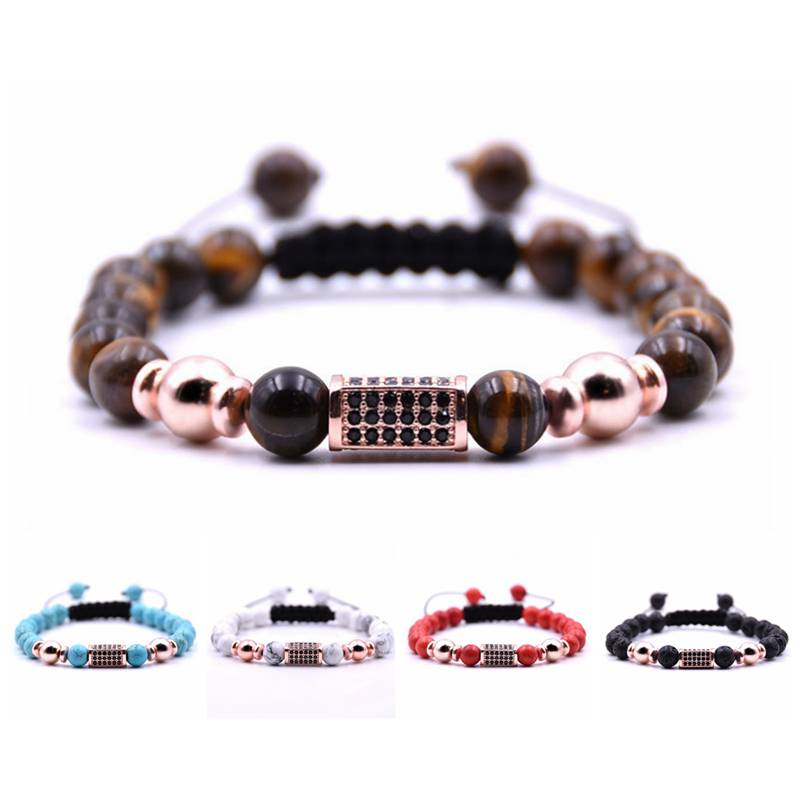 Natural stone hand-woven bracelet couple diffuser beads cure Aura birthday gift bracelet