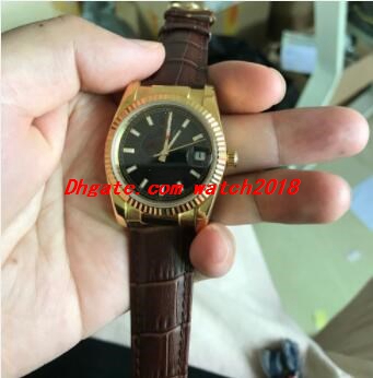 Free Shipping Men Watch 116139 36mm Black Dial Gold Bezel A2813 Automatic Brown Leather Bracelet Fashion Watch Luxury Wristwatch, Make waterproof
Free Shipping Men Watch 116139 36mm Black Dial Gold Bezel A2813 Automatic Brown Leather Bracelet Fashion Watch Luxury Wristwatch, Make waterproof