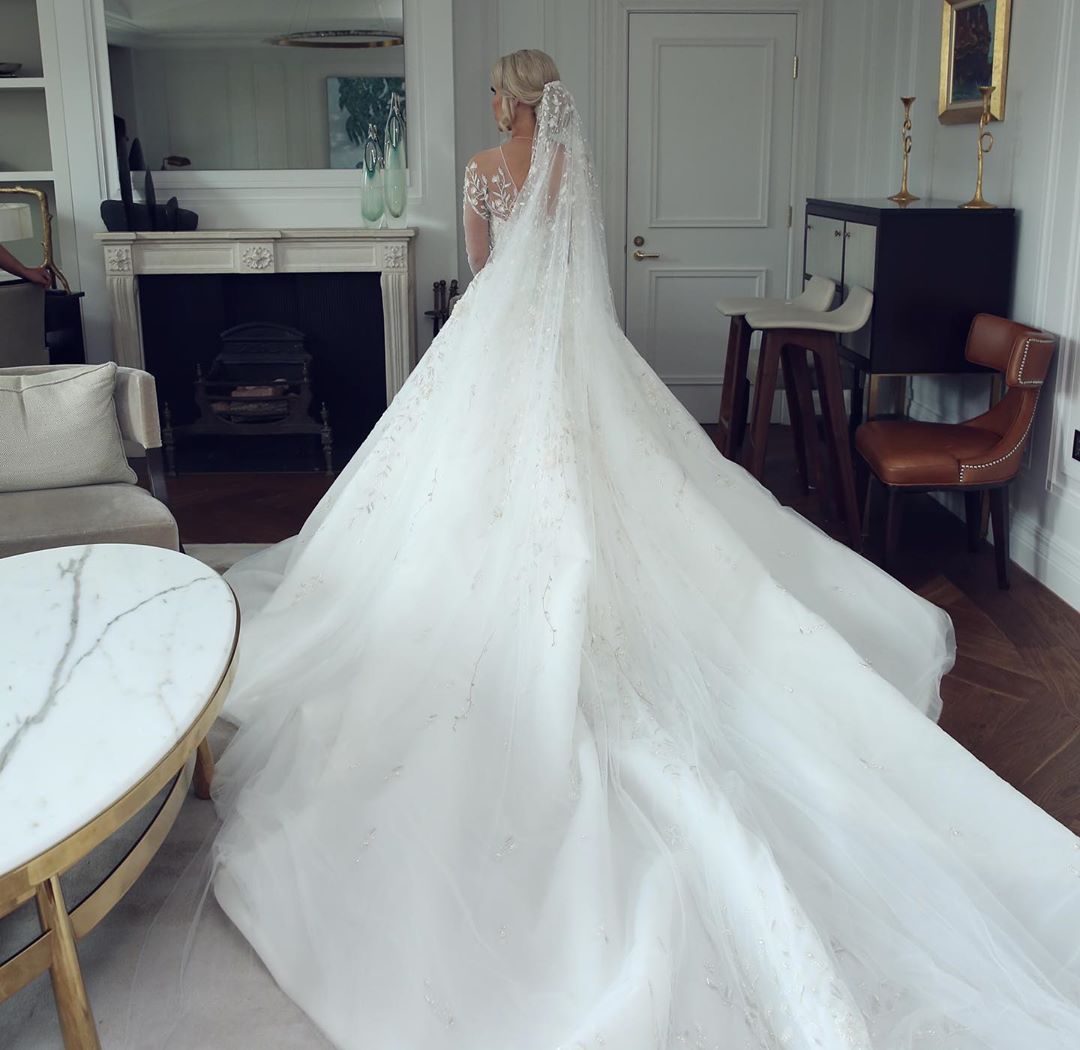 Gorgeous Wedding Dresses With Detachable Train Lace Appliques Beads Long Sleeve Mermaid Wedding Dress Jewel Neck Custom Made Robe De Mariee