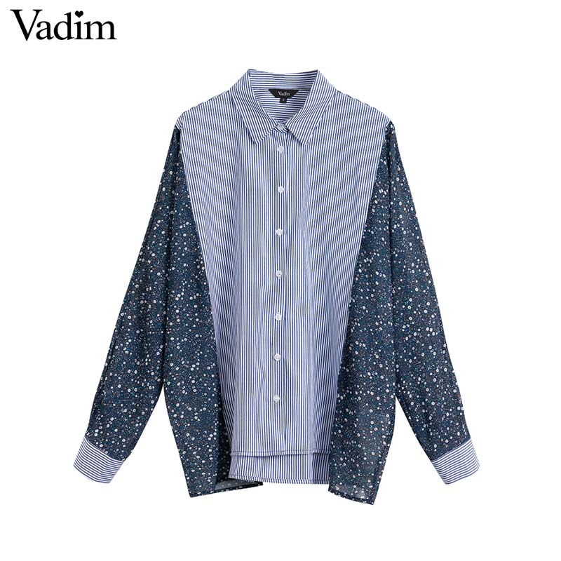 Vadim women stylish oversized striped print blouses long sleeve chiffon patchwork female fashion casual tops blusas LB861, As picture
Vadim women stylish oversized striped print blouses long sleeve chiffon patchwork female fashion casual tops blusas LB861, As picture