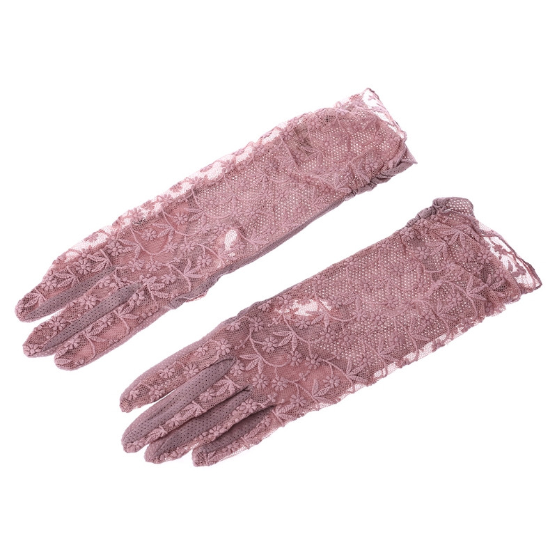 Fashion- Women Anti UV Anti Slip Driving Gloves Lace Goves Lady