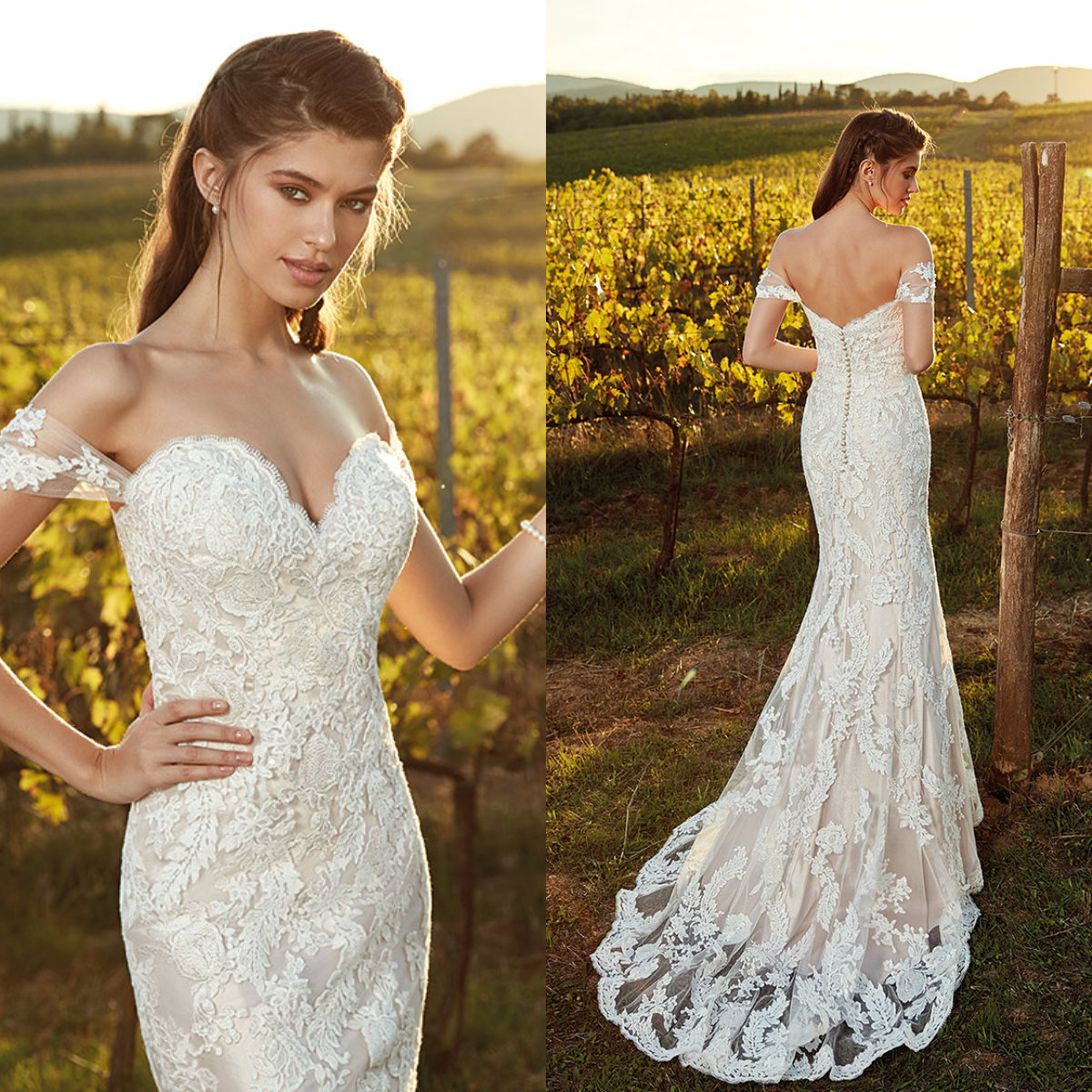 2019 Designer Mermaid Wedding Dresses Off Shoulder Lace Appliques Boho Wedding Dress robe de mariée Custom Made Beach Wedding Dress