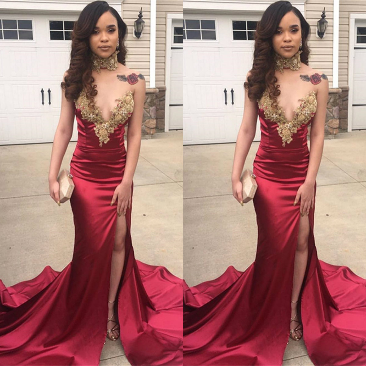 Sweetheart Burgundy Mermaid Prom Dresses 2019 Sleeveless Lace Applique Evening Gowns Side Split Cocktail Party Dresses robes de soirée