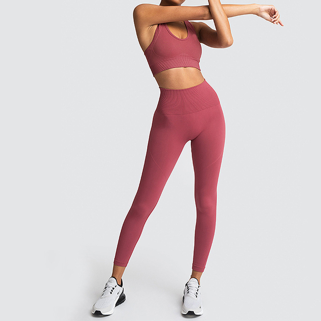 Women's Seamless Yoga Suit Sportswear Fitness Sport For Women Gym Running Set 2 Piece Costume For Yoga Sports Bras+leggings Sets MX200329