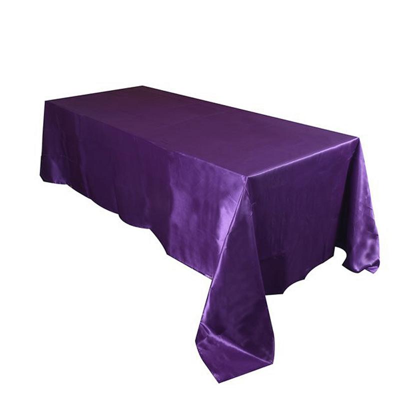 145x320cm White/Black Tablecloths Table Cover Rectangular Satin Tablecloth for Wedding Birthday Party Hotel Banquet Decoration