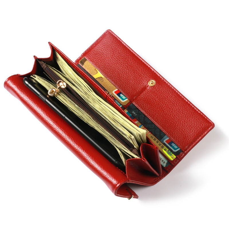 Pearl Angeli 2018 High Quality Rfid Genuine Cow Leather Letter Hasp Women Wallet Female Purse Clutch Wallet Portefeuille Femme Y19052302