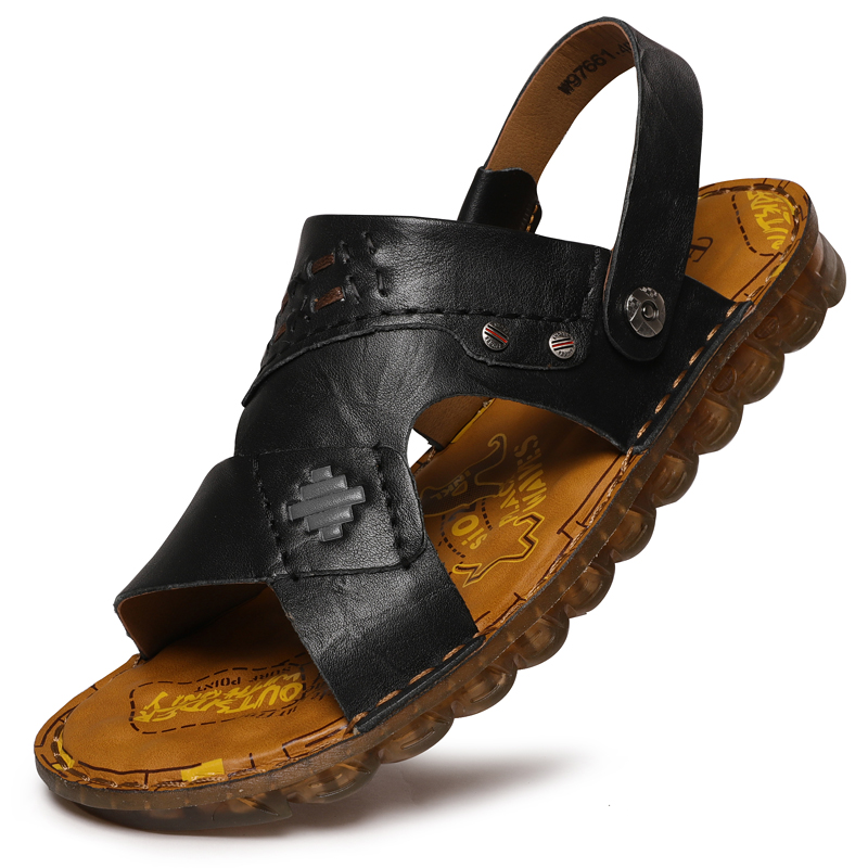 Men's Leather Sandals Summer Genuine Leather Shoes Plus Size Breathable Good Quality Casual Sliipers, Black
Men's Leather Sandals Summer Genuine Leather Shoes Plus Size Breathable Good Quality Casual Sliipers, Black