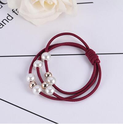 Girls Sweet Pearl Elastic Hair Bands Princess Ponytail Holder Gum For Hair Scrunchies Headband Rubber Band Kids Hair Accessories GB170