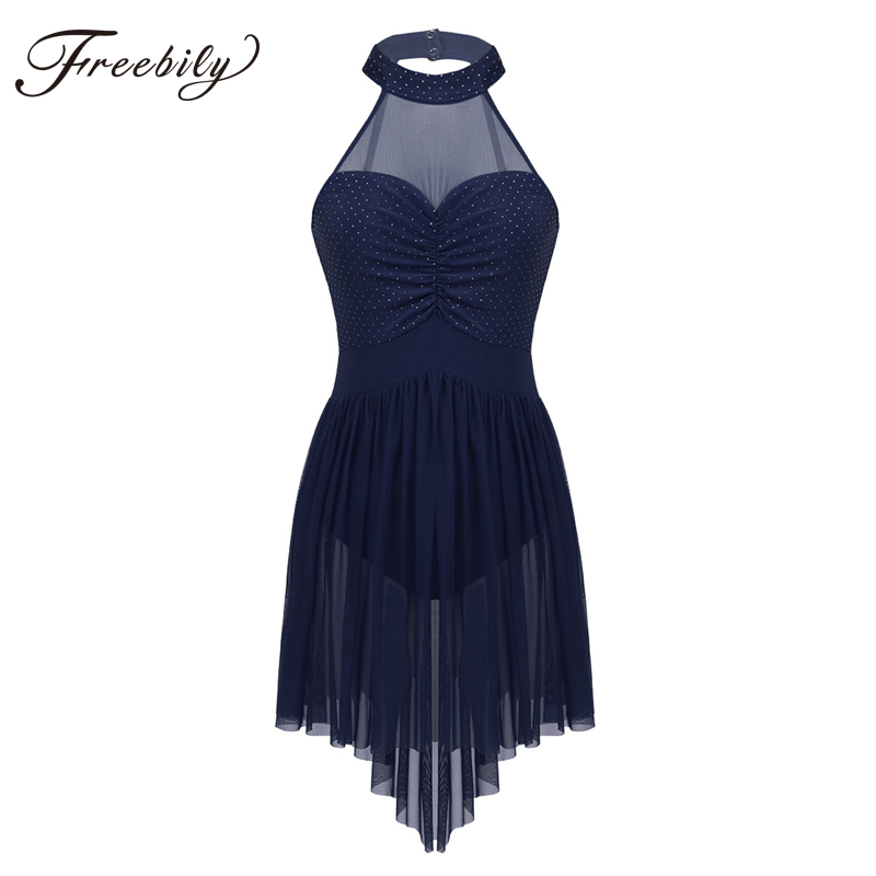 Stage Wear Women Contemporary Lyrical Dance Dresses Halter Neck Polka Dots Irregular Tulle Ballet Dress Gymnastics Leotard Costumes, Black
Stage Wear Women Contemporary Lyrical Dance Dresses Halter Neck Polka Dots Irregular Tulle Ballet Dress Gymnastics Leotard Costumes, Black