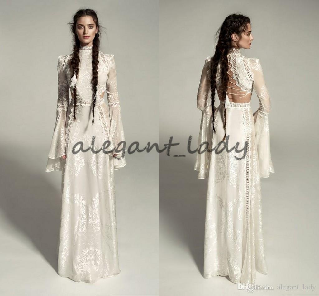 Meital Zano Great Victoria Medieval Wedding Gown with Bell Sleeves Vintage Crochet Lace High Neck Gothic Queen Wedding Dresses, Red
Meital Zano Great Victoria Medieval Wedding Gown with Bell Sleeves Vintage Crochet Lace High Neck Gothic Queen Wedding Dresses, Red