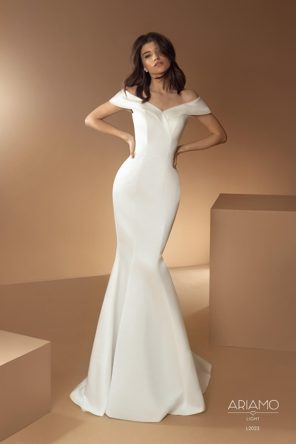 2020 Elegant Mermaid Wedding Dresses Satin Off The Shoulder Beach Wedding Dress Sweep Train Custom Made Bridal Robes De Mariée