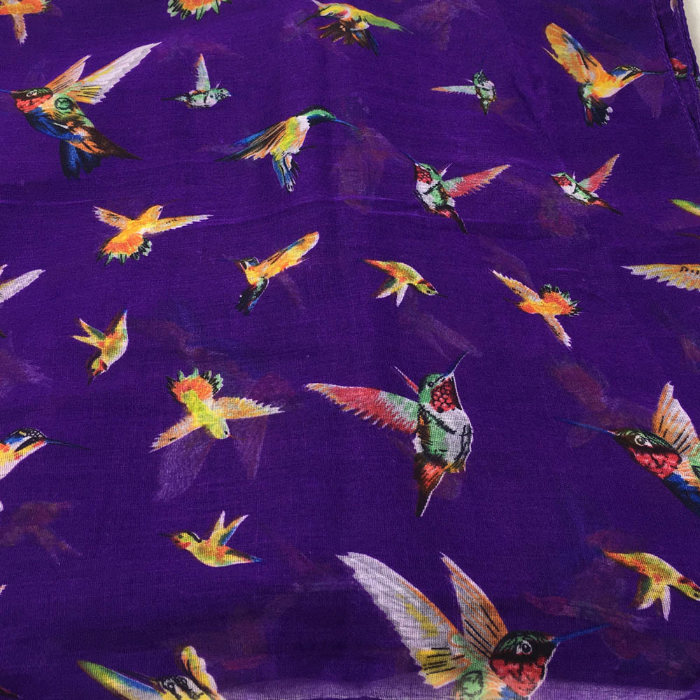 Women Printing Long Soft Paris Yarn Scarf Wrap Shawl Stole Scarves Paris yarn Lark birds print Wai sjaal vrouwen