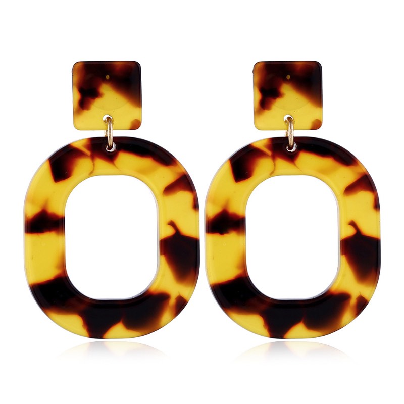 Selling Simple Earrings European And American Style Dangle & Chandelier Geometric Acetic Acid Sheet Leopard Acrylic Ear Drop 7 Colors