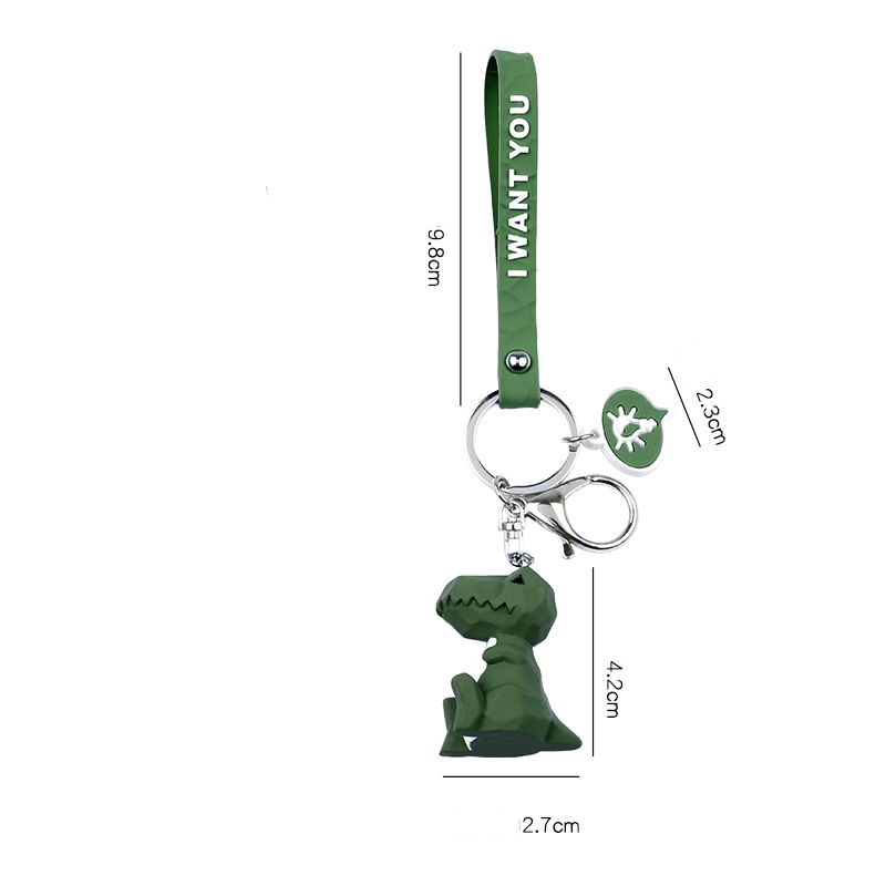 Cute Cartoon Key Rings 3D Keychains Creative Geometric Faceted Dinosaur Panda Rabbit Cat Res Animal Doll Couple Car Keyrings Chain Bag Charm
