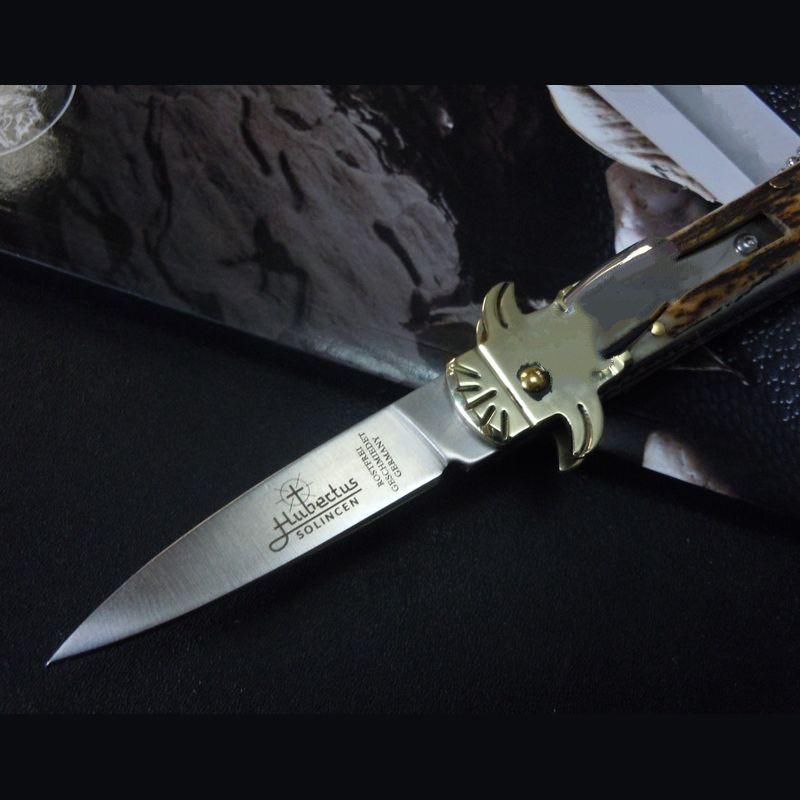Hubertus Solincen 6 inch 6inch D2 blade HRC61 classic Antler handle single action pocket ITA knife auto knife camping gift knives for man
Hubertus Solincen 6 inch 6inch D2 blade HRC61 classic Antler handle single action pocket ITA knife auto knife camping gift knives for man