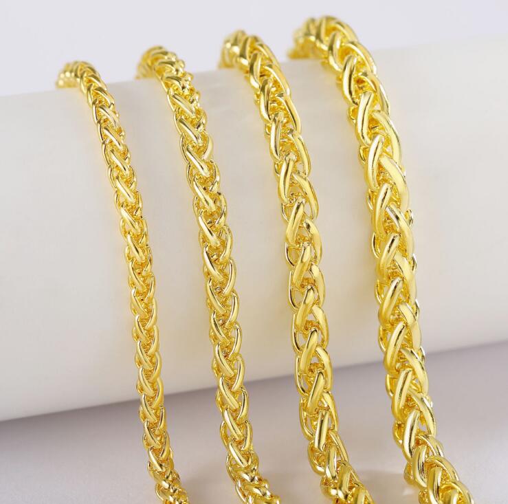 Fashion 3.5mm 4mm 5mm 6mm 50cm/20inch 925 Silver Chain 18K Gold Plated Necklaces Mens Twisted Link Chains Designer Necklace Jewelry