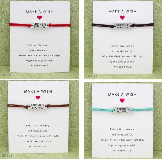 New Strong Is Beautiful Charm Wish bracelets Gift Card Girls Friendship infinity adjustable Wrap Bangle women Inspirational Jewelry A0111
New Strong Is Beautiful Charm Wish bracelets Gift Card Girls Friendship infinity adjustable Wrap Bangle women Inspirational Jewelry A0111