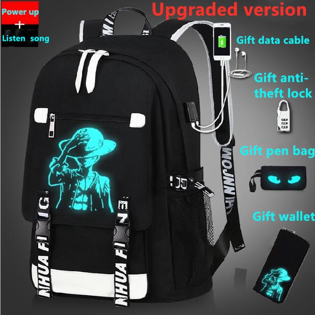 Fh77-2#Luminous backpack USB charging designer male and female student schoolbag travel bag computer bag gift anti-theft lock and pen bag, Black
Fh77-2#Luminous backpack USB charging designer male and female student schoolbag travel bag computer bag gift anti-theft lock and pen bag, Black