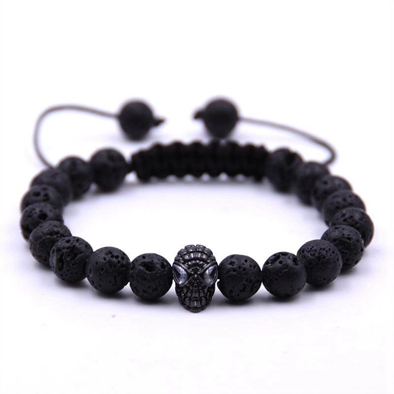 Adjustable Bracelet Lava Stone Essential Oil Diffuser Bracelet Braided Rope Stone Yoga Men's and Women's