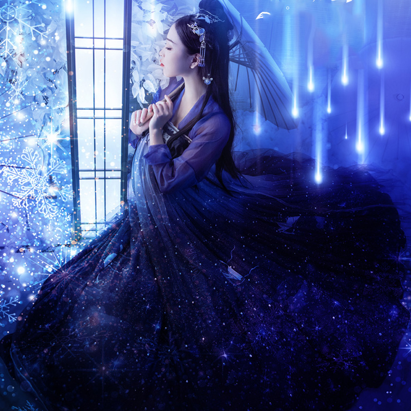 Women Starry Sky Hanfu Ancient Chinese Tang Dynasty Vintage Hanfu Dresses Fairy Princess Costume Outfit For Lady DL5339, As picture
Women Starry Sky Hanfu Ancient Chinese Tang Dynasty Vintage Hanfu Dresses Fairy Princess Costume Outfit For Lady DL5339, As picture