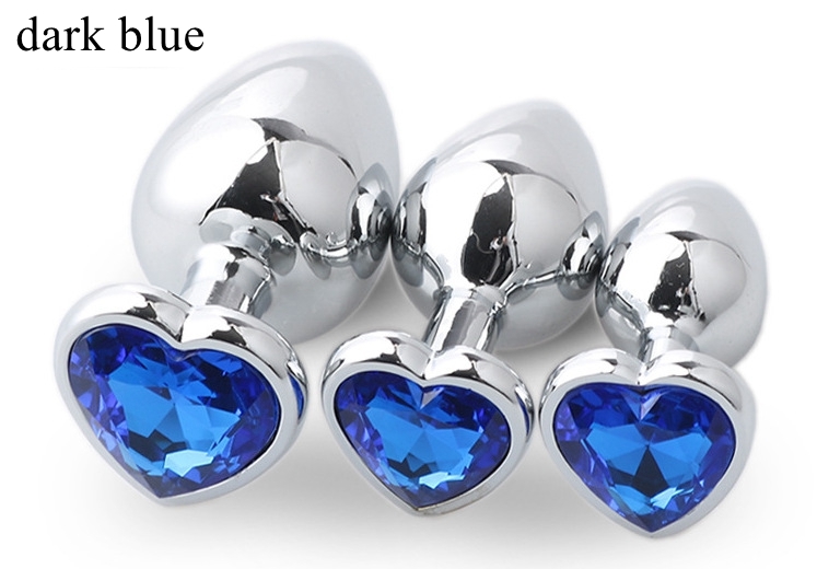 3pcs/Set Metal Butt Plug Heart-shaped Anal Plug Beads Crystal Heart Stimulator Sex Toys Dildo Anal Plug Gay Sex Products Y200421