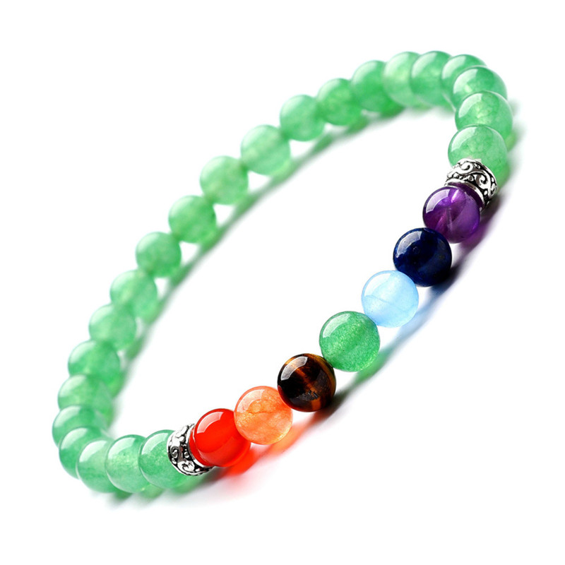 Ladies 6mm amethyst Lava Rock 7 Chakra Women Girl Bead Strands Energy Healing Bracelets Stretch Natural Stone Yoga Beaded Bracelet Gifts