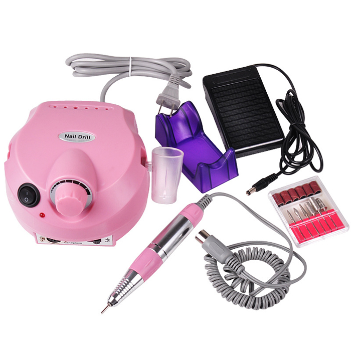 Hot Nail Art Equipment Electric Acrylic Nail Art Drill Nail Polish Machine File Buffer Bits Manicure Pedicure Kit 110v - 220v DHL