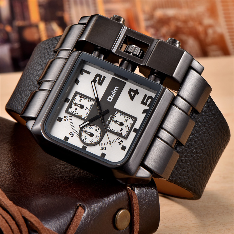 Oulm 3364 Big Size Watches Men Luxury Brand Sport Male Quartz Watch PU Leather Unique Men's Wristwatch relogio masculino LY191213, Red
Oulm 3364 Big Size Watches Men Luxury Brand Sport Male Quartz Watch PU Leather Unique Men's Wristwatch relogio masculino LY191213, Red