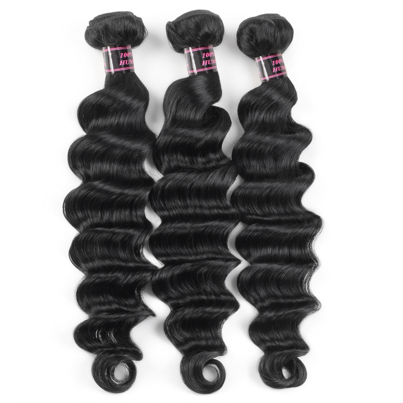 3 Bundles 8-38 inch Deep Loose Brazilian Human Hair Bundles Yaki Straight Deep Curly Body Water Wave Straight Color Virgin Hair Extensions