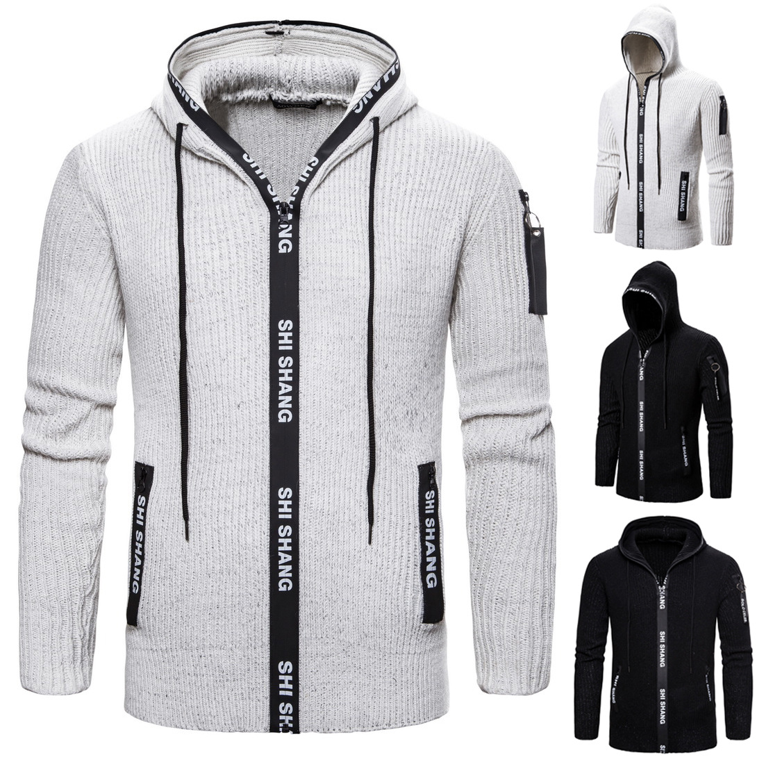Men's Sweaters Men Sweater Coats Korean Style Zip Cardigan Hooded Cotton Slim Fit Casual Male Knitted, Gray
Men's Sweaters Men Sweater Coats Korean Style Zip Cardigan Hooded Cotton Slim Fit Casual Male Knitted, Gray