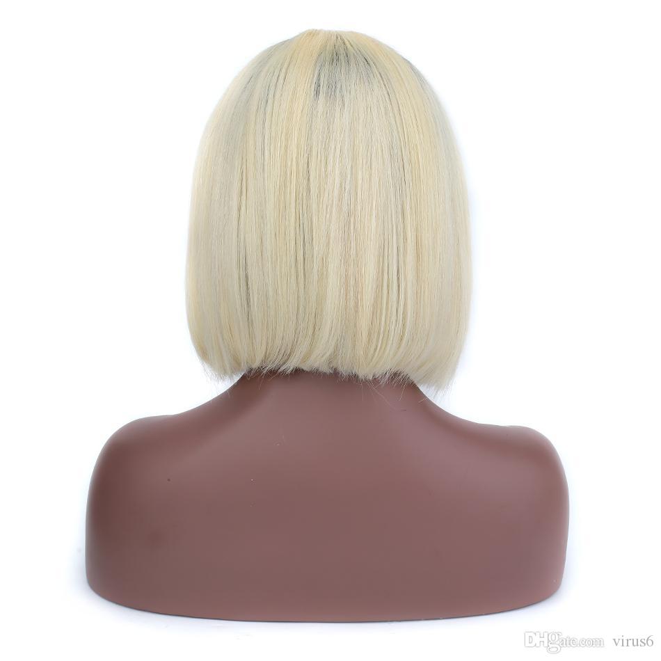 short pixie cut wigs brazilian human remy hair customized 150 density lace front wig 1b27 for black women side part