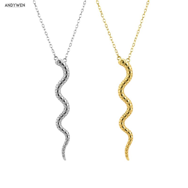 ANDYWEN 925 Sterling Silver Gold Snake Pendant Women Luxury Long Chain Animal Special Rock Punk Jewelry European Statement
ANDYWEN 925 Sterling Silver Gold Snake Pendant Women Luxury Long Chain Animal Special Rock Punk Jewelry European Statement