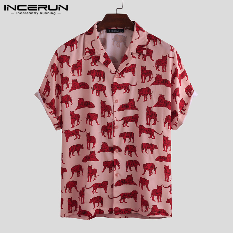 INCERUN 2020 Printed Mens Casual Shirt Turn Down Collar Streetwear Casual Camisa Short Sleeve Men Hawaiian Shirt Vacation, White;black
INCERUN 2020 Printed Mens Casual Shirt Turn Down Collar Streetwear Casual Camisa Short Sleeve Men Hawaiian Shirt Vacation, White;black