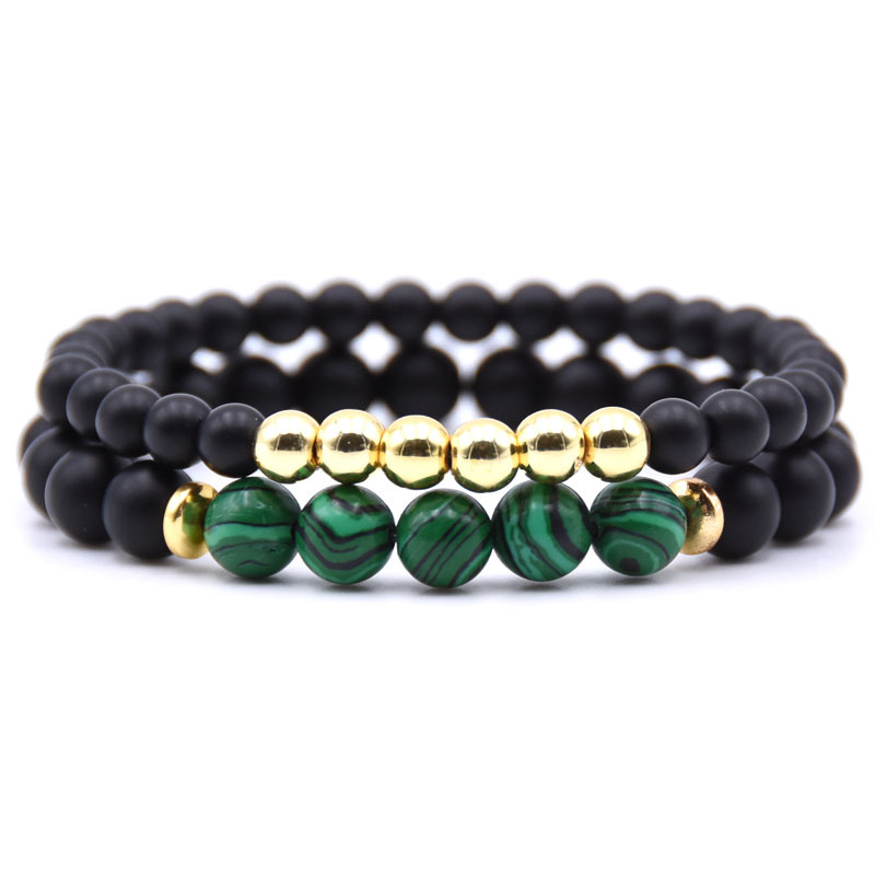 Wood Bead Bracelet Tibetan Buddhism Meditation Spicy Prayer Bead Men's Elastic Natural Stone Copper Bead Bracelet Set