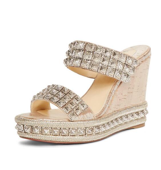 Paris Summer Women Summer Sandals Red Bottom Shoes Wedges Heels,Luxury Red Soles Wedge slide sandal crystal studs Wedding Party Women, Black
Paris Summer Women Summer Sandals Red Bottom Shoes Wedges Heels,Luxury Red Soles Wedge slide sandal crystal studs Wedding Party Women, Black