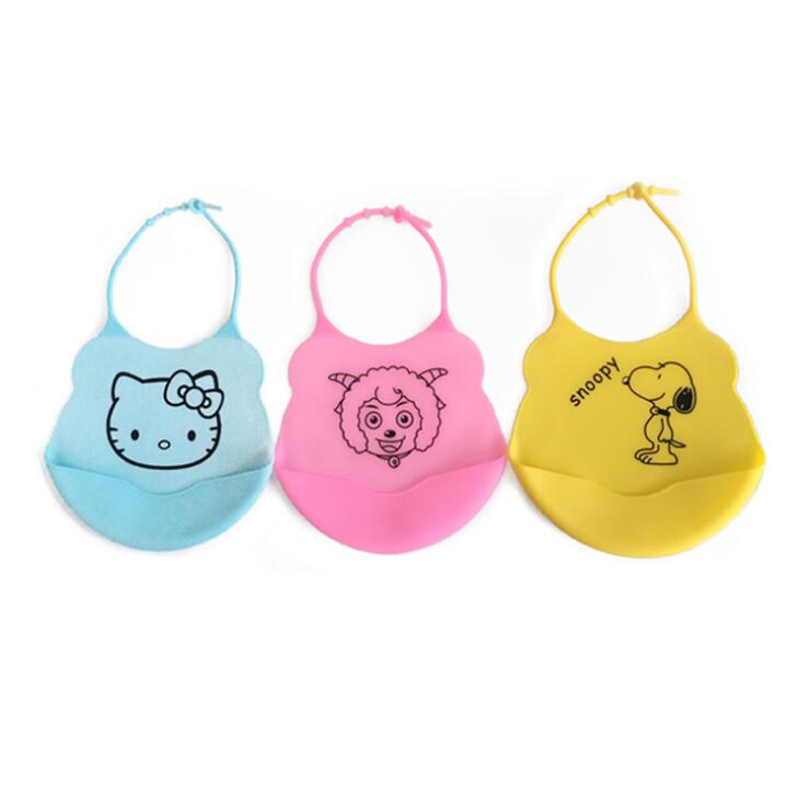Waterproof Bibs for Toddlers 100% Food Grade Silicone Baby Bibs Easy to Clean Feeding Bib Comfortable Soft Adjustable Baby Bibs Cute Design
