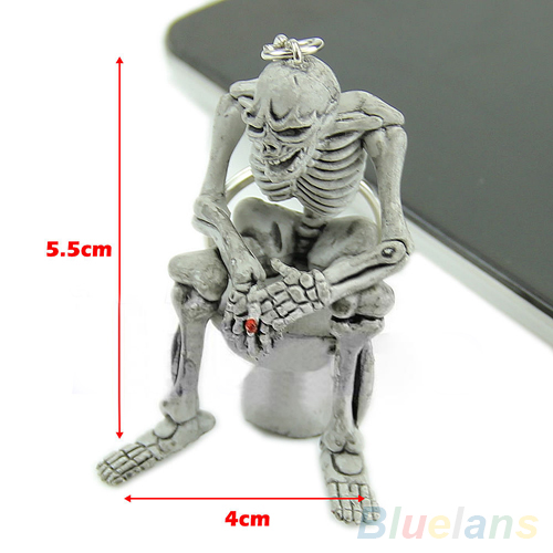 Bluelans Fashion Creative Skull Toilet Purse Bag Rubber Keychain Gift Keyring Key Chain