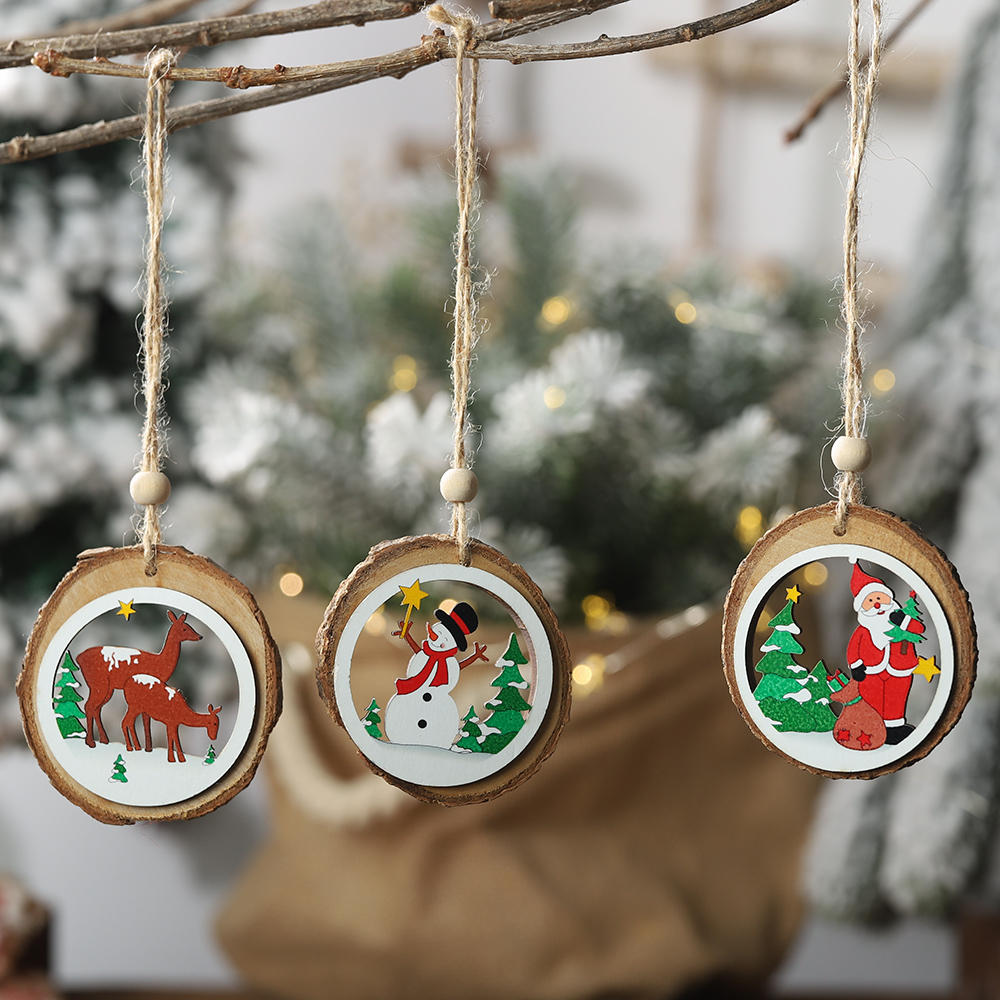 3PCS Hollow Wooden round Pendants Santa Ornaments DIY Xmas Tree Christmas Party Decorations Kids Gift enfeite de natal
3PCS Hollow Wooden round Pendants Santa Ornaments DIY Xmas Tree Christmas Party Decorations Kids Gift enfeite de natal